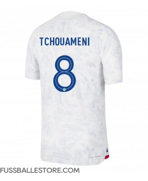 Günstige Frankreich Aurelien Tchouameni #8 Auswärtstrikot WM 2022 Kurzarm